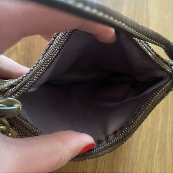 Coach Classic Monogram Brown Wristlet - Picture 4 of 6